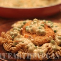 Easy "Cheesy" Pasta with Breaded Gardein, Made By a 9-Year-Old