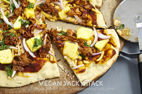 BBQ Gardein Pineapple Pizza by Vegan Yack Attack